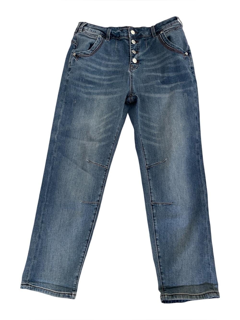 Flamingals Button Fly High-Rise Boyfriend Jeans XL